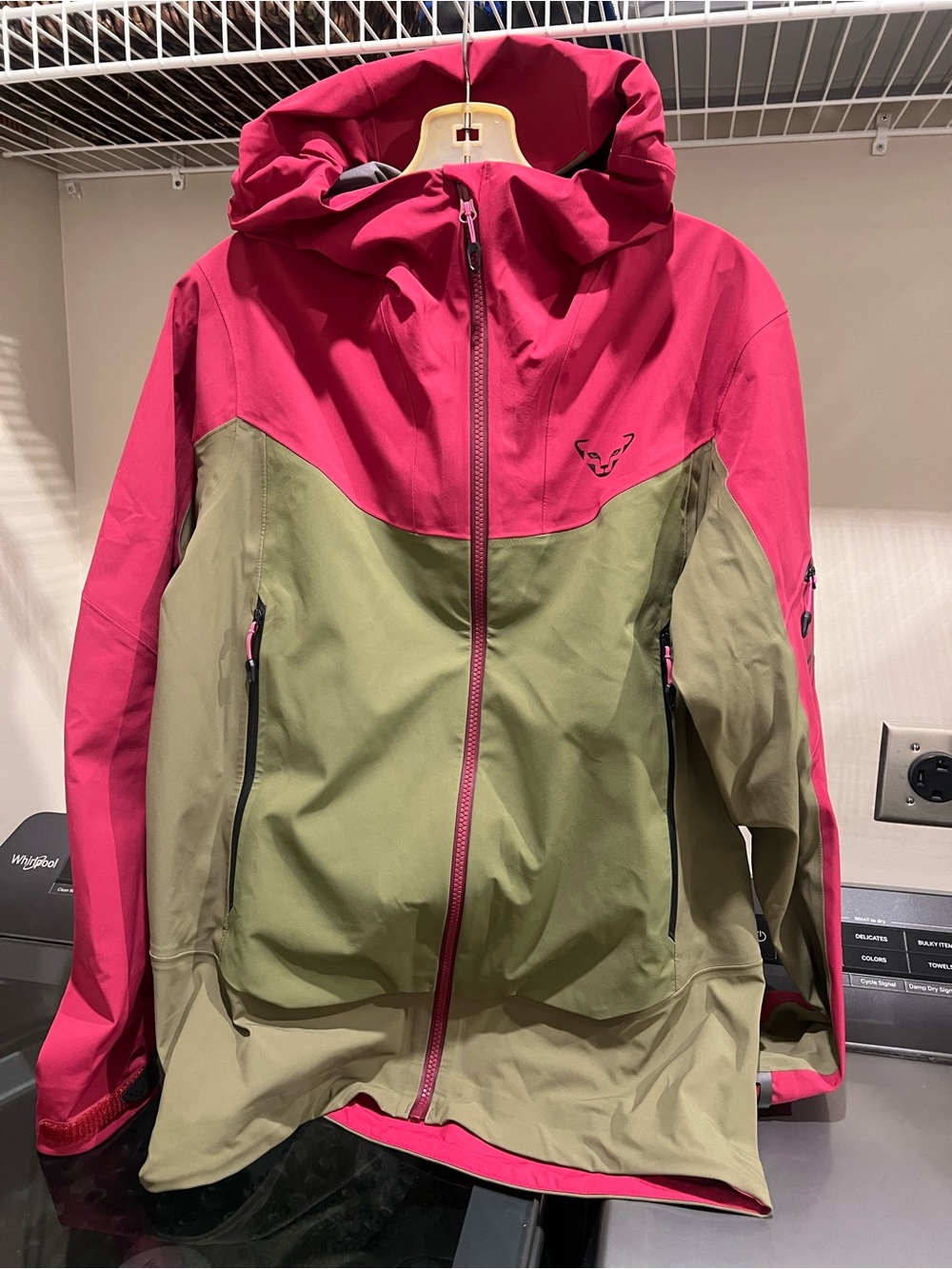Dynafit women Beast Hybrid jacket Olive Green and Berry Size L